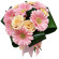 букет из кремовых роз и розовых гербер. Великобритания