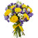 букет желтых роз и синих ирисов. Великобритания